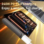 240W USB-C Foldable Stand Adapter — 2-in-1 Fast Charging & Phone Stand