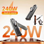 240W USB-C Foldable Stand Adapter — 2-in-1 Fast Charging & Phone Stand